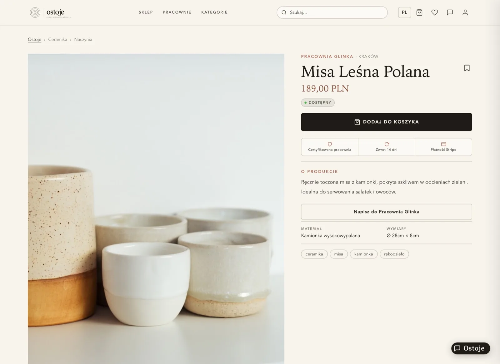 Karta produktu Misa Leśna Polana w aplikacji Ostoje